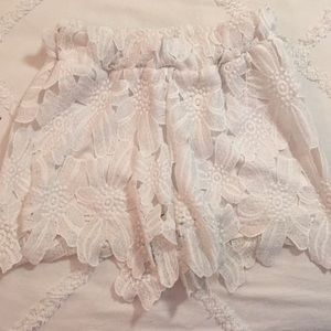 White Lace Shorts